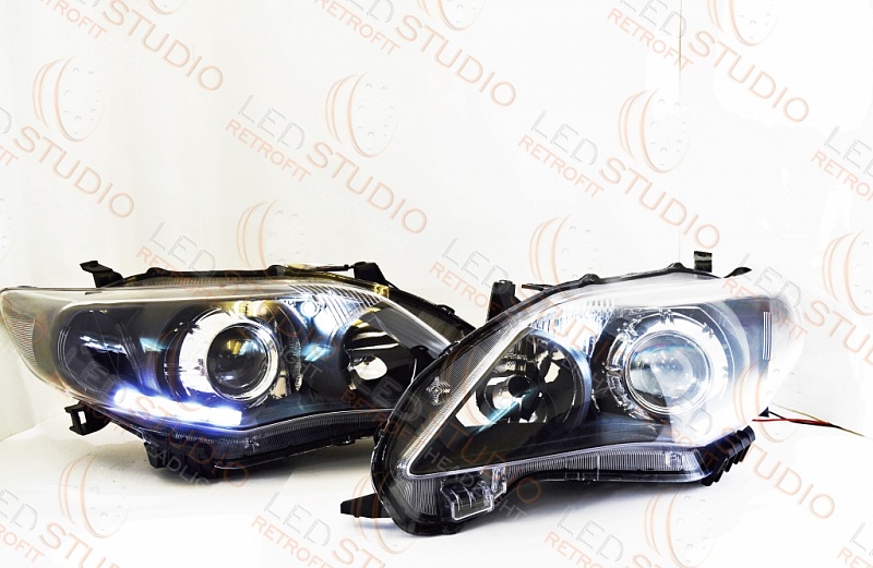 TOYOTA COROLLA E150 БИКСЕНОНОВЫЕ ФАРЫ BULLET BLACK